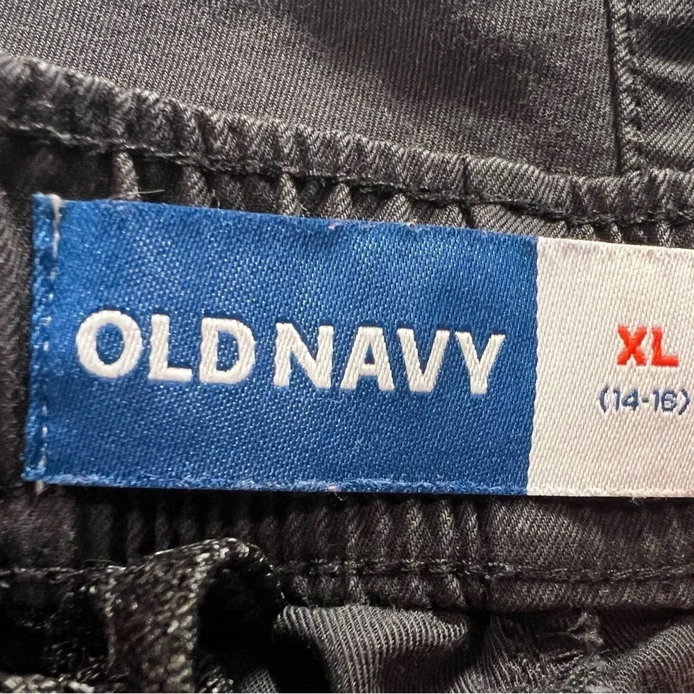 OLD NAVY boys Black Cargo Jogger casual Pants/size XL